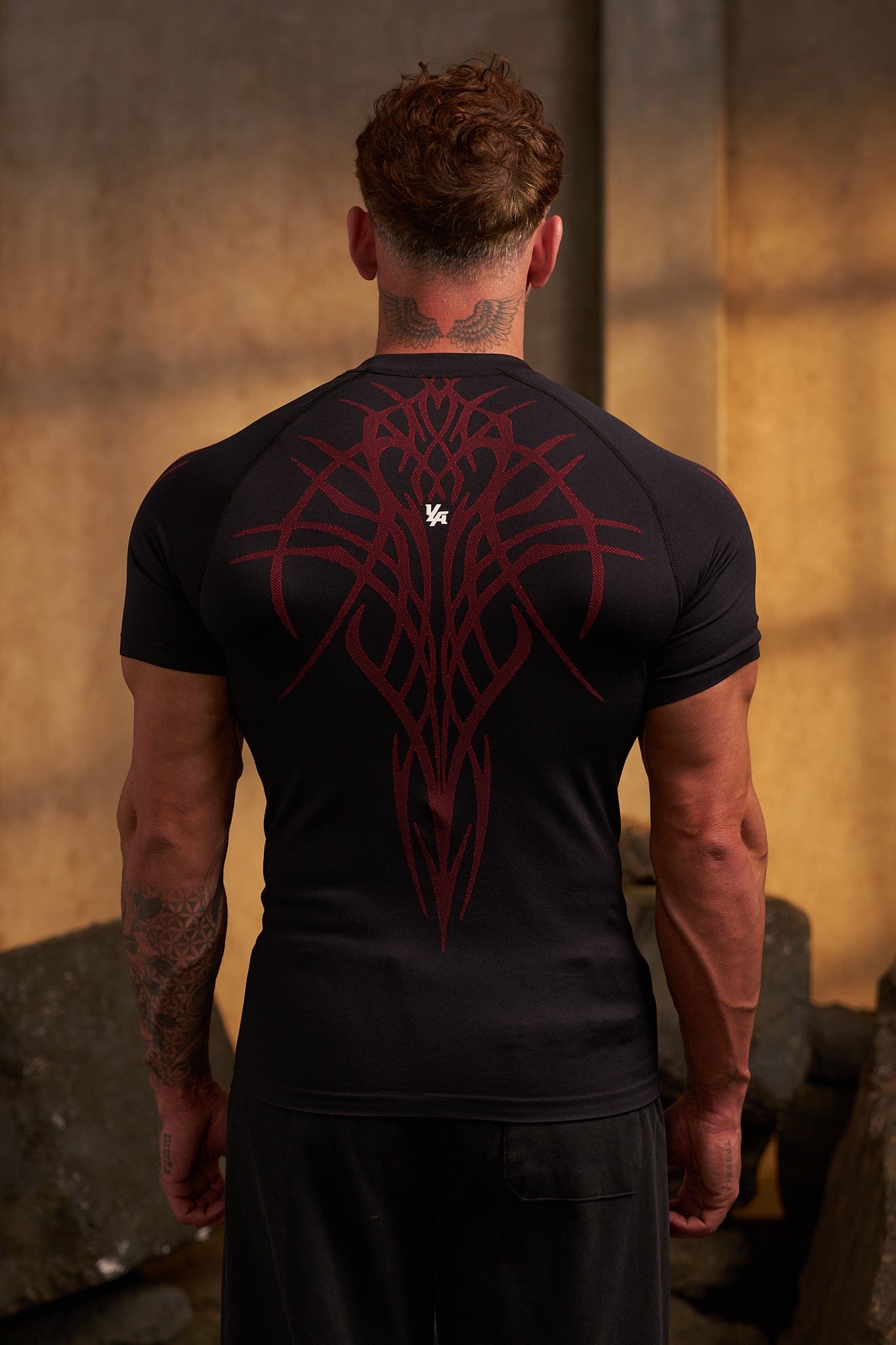 Gothic Compression Tees - Black/Red