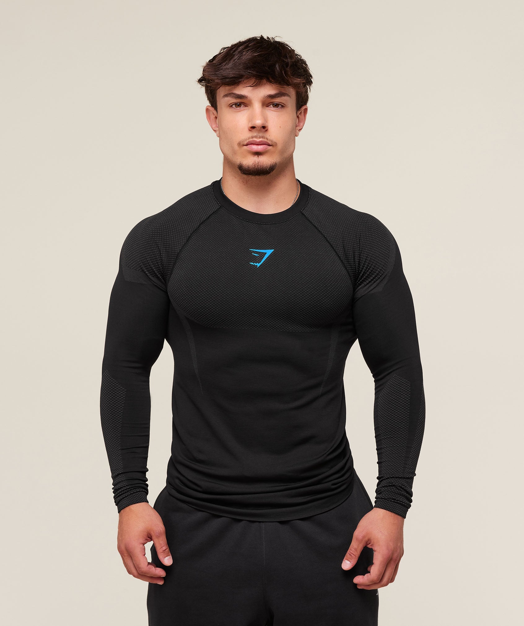 Gymshark Onyx 5.0 Seamless Long Sleeve T-Shirt - Black/Onyx