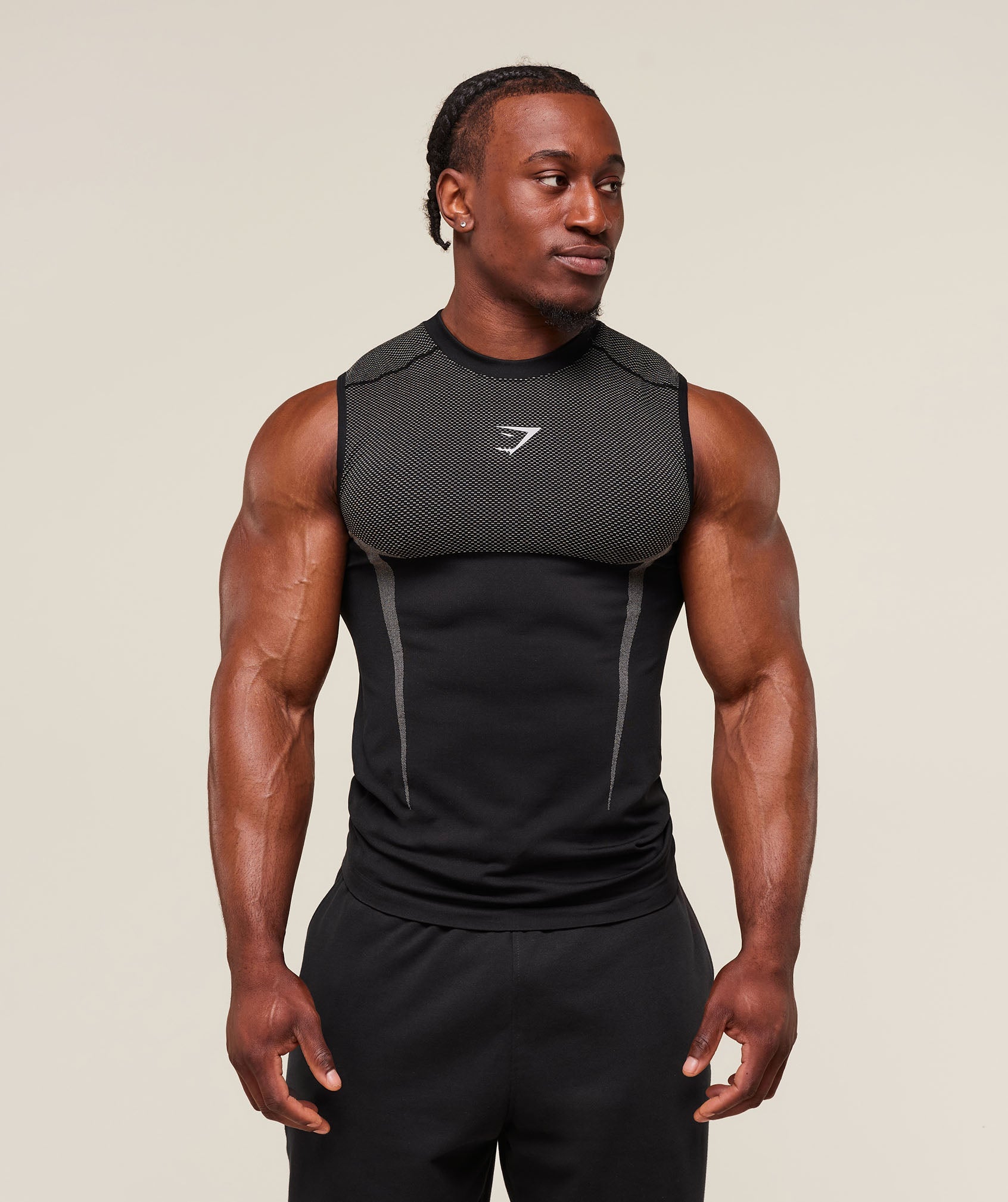 Gymshark Onyx 5.0 Seamless Tank - Black/Light Grey